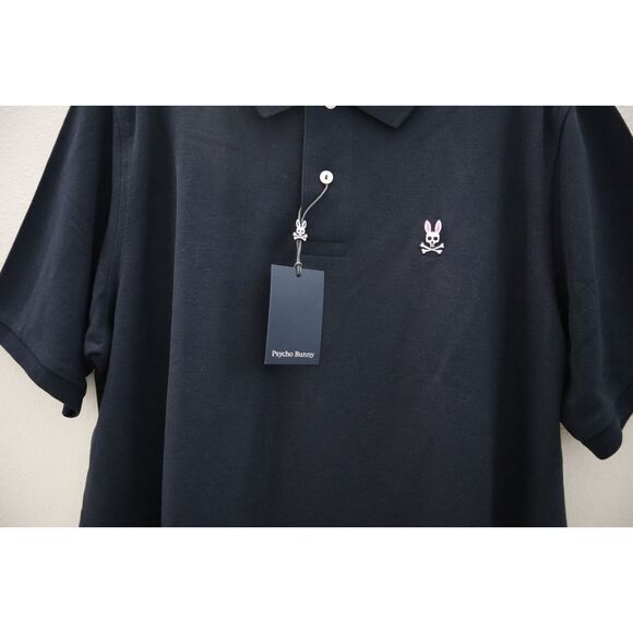 Psycho Bunny Men's Sz 7/XL Navy Blue Regular Fit S/S Cotton Polo Shirt - Picture 3 of 10